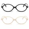 2Pack Retro Oval Reading Glasses for Men Women 90s Style Blue Light Blocking Nerd Eyeglasses (black/Beige, 3.50, x) view 2