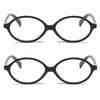 2Pack Retro Oval Reading Glasses for Men Women 90s Style Blue Light Blocking Nerd Eyeglasses (black/black, 1.0, x) view 2