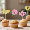 12 PCS Tea Party Cupcake Toppers, Teapot and Floral Theme Cake Decor for Afternoon Tea, Baby Showers, or Garden Themed Parties view 4
