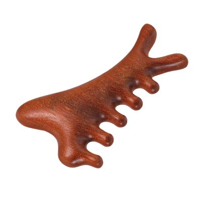 COLLBATH Ergonomic Handle Wooden Scalp Massage Comb Hair Massager Scalp Scrubber Curly Hair Comb