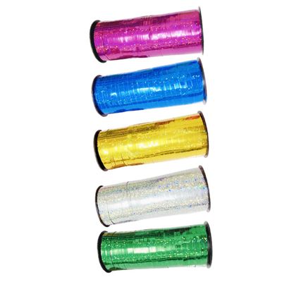BCOATH 5rolls Shiny Balloon Ribbon of Tube Balloon String for Crafting Party Decorations and Wrapping Colors Gold Silver Each