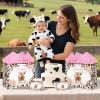 Large Cow Baby Gift Bag Highland Cow Gift Bag with Handles Tissue Paper and Card Cowgirl Birthday Highland Cows Baby Shower Decorations for Girls Cowgirl Cowboy Newborn New Moms Parents Birthday Decor view 3