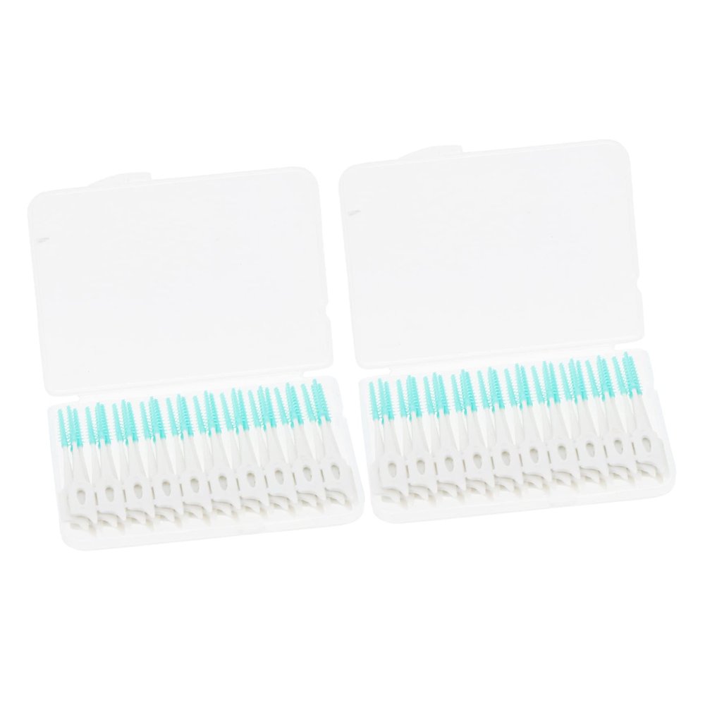 Gogogmee 80pcs Elastic Interdental Brushes for Oral Flossers for Home and Travel Use Prevents Bad Breath