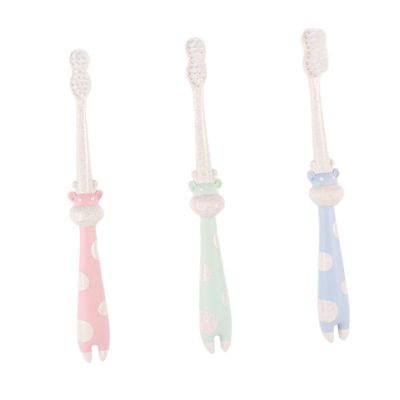 Healeved 3pcs Cartoon Boy Girl's Toothbrush Soft Bristle Oral Care for Boys and Girls Wheat Straw Material Ergonomic Design for Little Hands Nordic