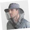 Happyyami 3pcs Outdoor -uv Fisherman Bucket Hat Face Covering Net for Sun Breathable Dark Grey Hat for Fishing Hiking and Camping view 3
