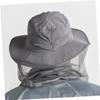 Happyyami 3pcs Outdoor -uv Fisherman Bucket Hat Face Covering Net for Sun Breathable Dark Grey Hat for Fishing Hiking and Camping view 4