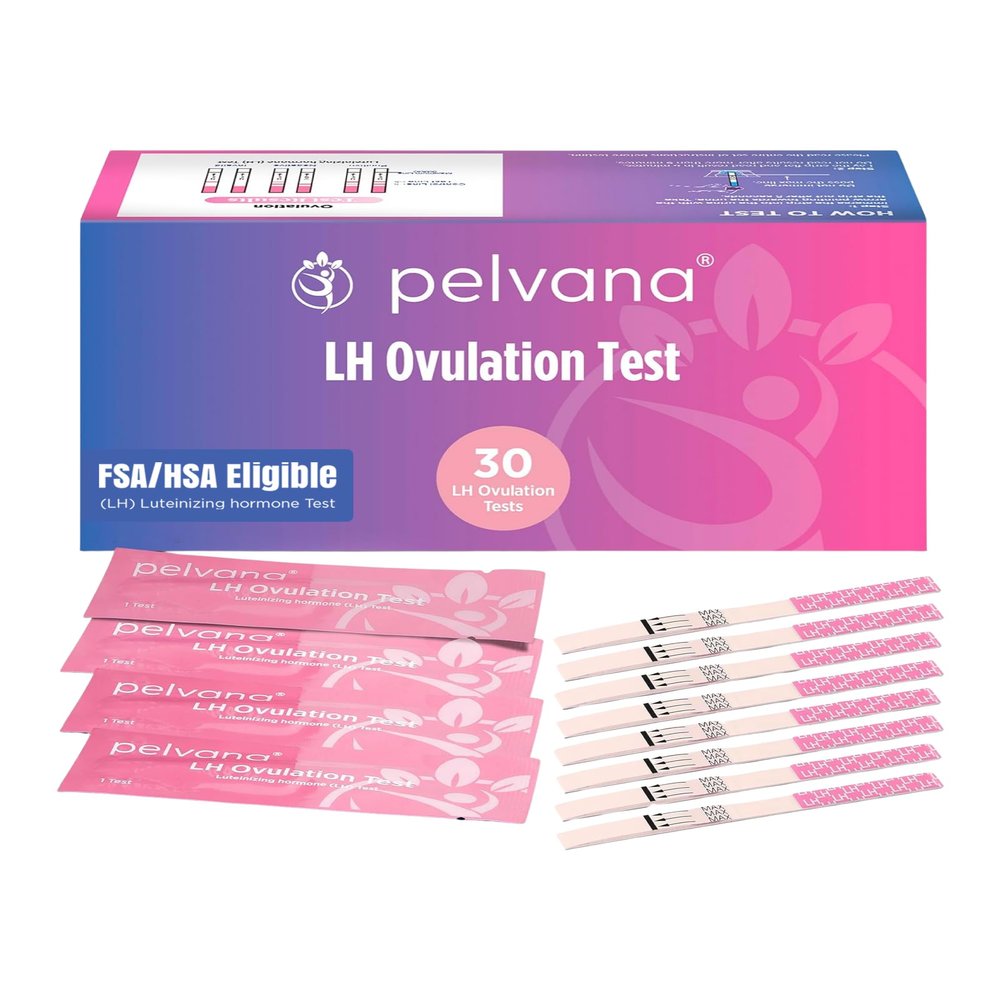 Pelvana 30 LH Ovulation Test Kit, Easy to Use - Identify Peak Fertility Days for a Greater Chance at Conception, Ideal for Women Trying to Conceive Naturally, 30 Test Strips Value Pack