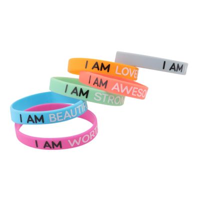BESPORTBLE 6pcs Silicone Bracelets Inspirational Words Elastic Wristbands for Fashionable Hand Jewelry for