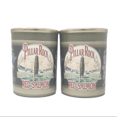 2 Pack of Red Salmon Pillar Rock 7.5oz Cans Wild Alskan All Natural