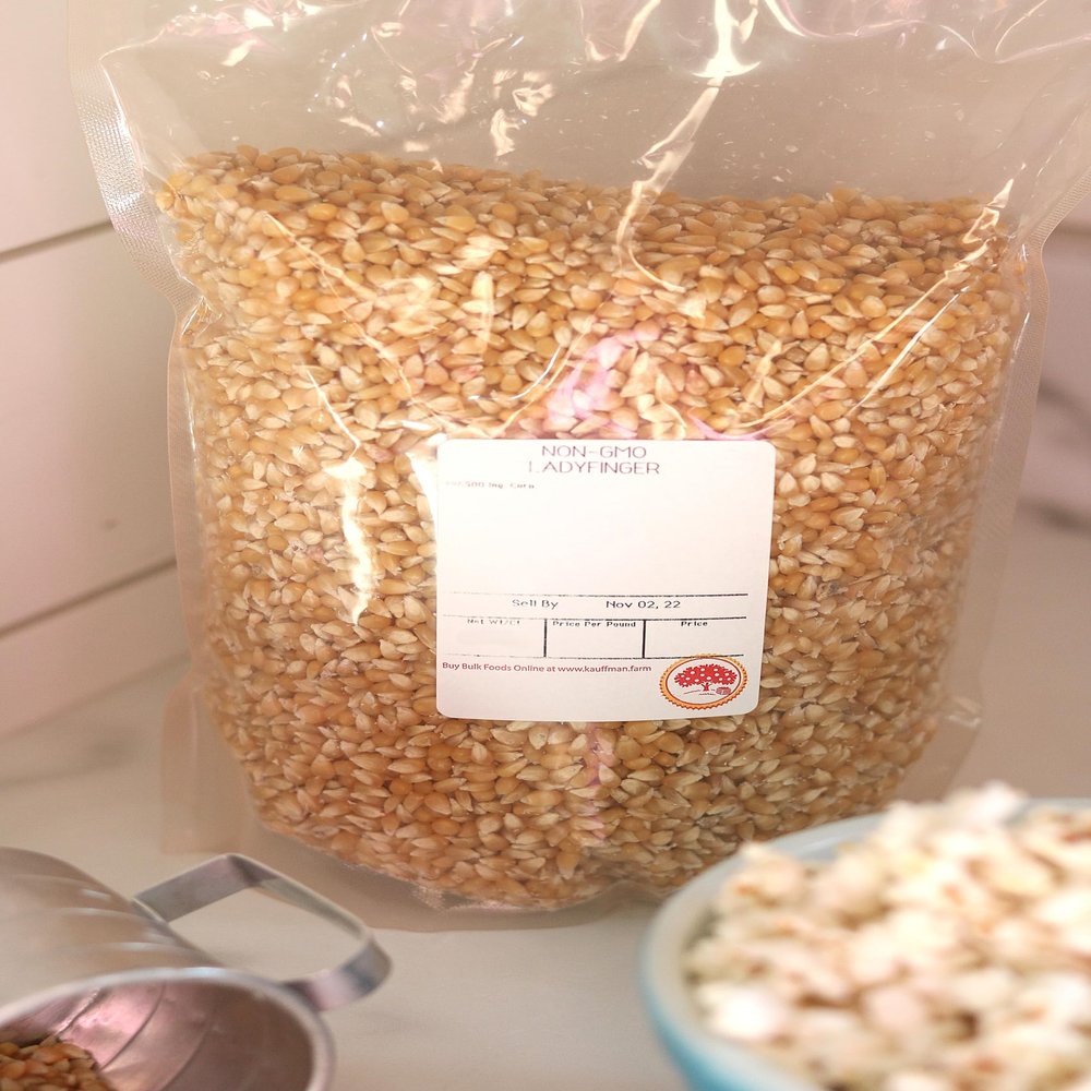 Kauffman Orchards Ladyfinger Popcorn Kernels in Bulk, 1 Pound Bag