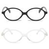 2Pack Retro Oval Reading Glasses for Men Women 90s Style Blue Light Blocking Nerd Eyeglasses (black/clear, 3.0, x) view 2