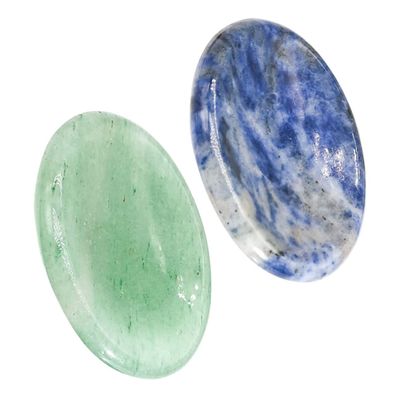 UTHCLO 2pcs Portable Anxiety Worry Stone Facial Scraper Natural Stone Massager for Face Neck Hand