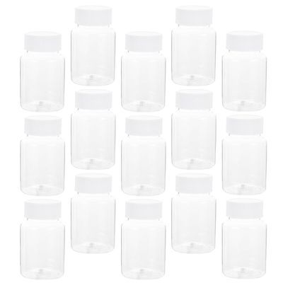 VICASKY 40pcs Empty Plastic Bottles Caps Bottles for Pill Capsules Pet Small for Outdoor Use
