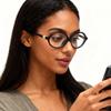 2Pack Retro Oval Reading Glasses for Men Women 90s Style Blue Light Blocking Nerd Eyeglasses (black/pink, 1.0, x) view 2