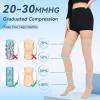 20-30 mmHg Compression Stockings for Women & Men, Graduated Compression Thigh High Compression Socks for Varicose Veins, Medical Support Hose for Pregnant, Teacher, Doctor (2 Pair, Beige, M) view 2