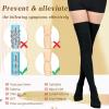 20-30 mmHg Compression Stockings for Women & Men, Graduated Compression Thigh High Compression Socks for Varicose Veins, Medical Support Hose for Pregnant, Teacher, Doctor (2 Pair, Black,XX-L) view 3