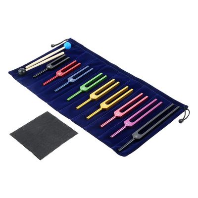 OTDOGUO Tuning Fork Set, 9 PCS Color Tuning Forks for Healing Chakra,Sound Therapy,Keep Body,Mind and Spirit in Perfect Harmony