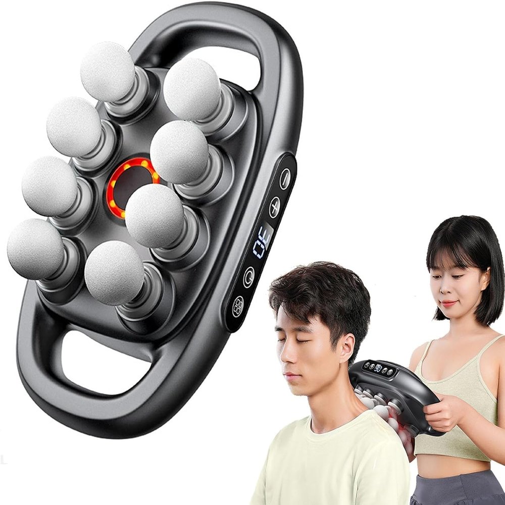 16-Drive 8/16 Head Massage Gun Set, Massage Gun Deep Tissue, Electric Massager Tool for Legs, Arms, Waist, Back, Buttocks, Foot Ideal Gifts for Women, Men, Mom, and Dad (8-Head)