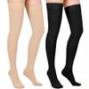 20-30 mmHg Compression Stockings for Women & Men, Graduated Compression Thigh High Compression Socks for Varicose Veins, Medical Support Hose for Pregnant, Teacher, Doctor(2 Pair,Black*Beige,L) view 1
