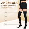 20-30 mmHg Compression Stockings for Women & Men, Graduated Compression Thigh High Compression Socks for Varicose Veins, Medical Support Hose for Pregnant, Teacher, Doctor(2 Pair,Black*Beige,L) view 4