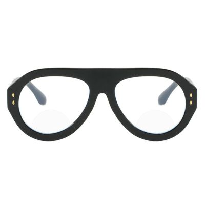 helena Oversized Blue Light Blocking Bifocal reading glasses Women Men Big Frame Pilot Eyewear Clear Lens Computer UV400 (C1, 1.25, x)