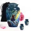 Blue Forest Bear Small urns for Human Ashes Keepsake - Large Funeral urn for Human Ashes Combo of 10 inch & 3 inch view 1