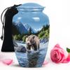 Blue Forest Bear Large urns for Human Ashes Adult Man - Funeral urns for Human Ashes Adult Female 10 inch view 1