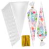 BCOATH 1set Cone Cellophane Candy Bags Treat Packing Bags Ties for Cookies Chocolates and Party Favors Made of Safe Opp Material view 1