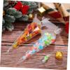 BCOATH 1set Cone Cellophane Candy Bags Treat Packing Bags Ties for Cookies Chocolates and Party Favors Made of Safe Opp Material view 2