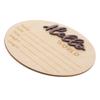 Toyvian Wooden Birth Announcement Sign for Newborn Round Baby Name Sign Photo Prop for Newborn Photography and Hospital Use view 1