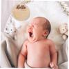 Toyvian Wooden Birth Announcement Sign for Newborn Round Baby Name Sign Photo Prop for Newborn Photography and Hospital Use view 3