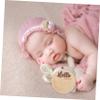 Toyvian Wooden Birth Announcement Sign for Newborn Round Baby Name Sign Photo Prop for Newborn Photography and Hospital Use view 4
