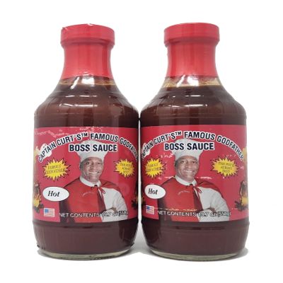 2 Pack of Barbecue Boss Sauce Captain Curt's Miracle Marinade 19.7oz Bottles You Choose Your Flavor (Hot Boss)