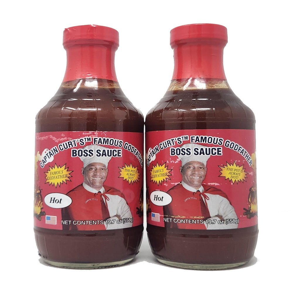 2 Pack of Barbecue Boss Sauce Captain Curt's Miracle Marinade 19.7oz Bottles You Choose Your Flavor (Hot Boss)