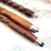Victorian Style Walking Cane, Spiral Rope Design, Handcrafted Wooden Stick with Joker Head Handle, Brown view 3