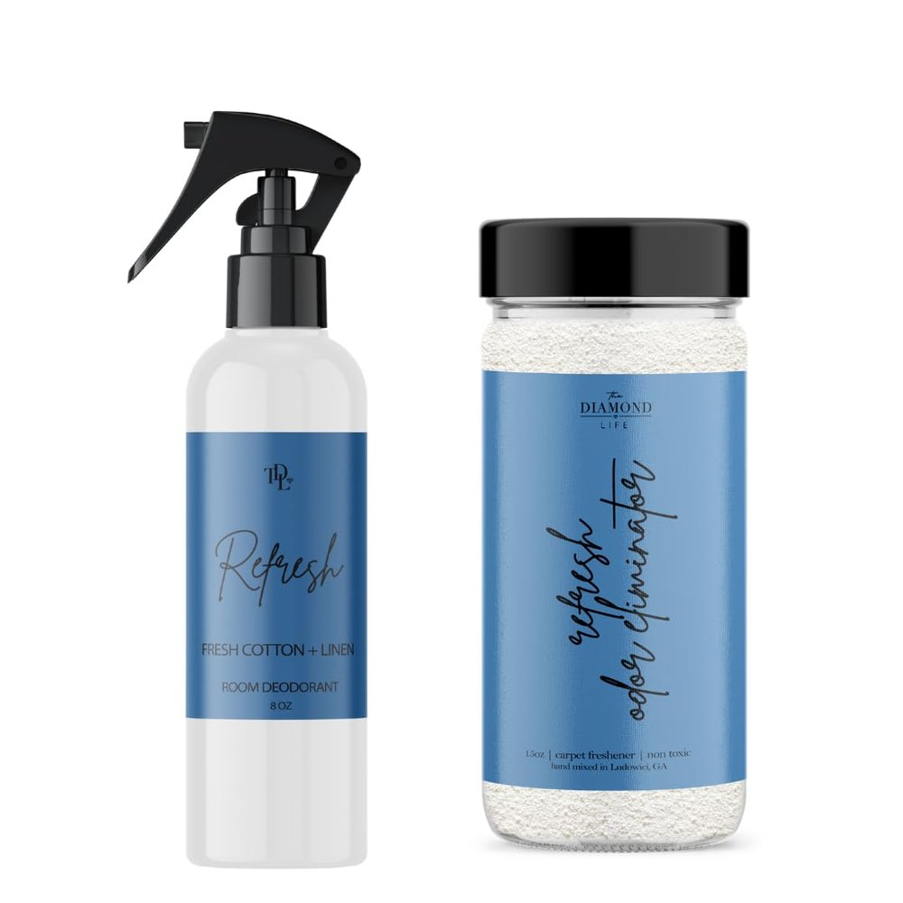 Diamond Life Home 'Refresh' Carpet Powder With Room Spray Bundle