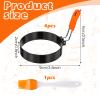 4 Pcs Egg Ring with Oil Brush, 3.5 Inch Egg Rings for Griddle Frying Eggs, Non-stick Stainless Steel Griddle Egg Ring Round Eggs Cooker Pancake Ring Cooking Ring for Muffin view 2