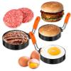 4 Pcs Egg Ring with Oil Brush, 3.5 Inch Egg Rings for Griddle Frying Eggs, Non-stick Stainless Steel Griddle Egg Ring Round Eggs Cooker Pancake Ring Cooking Ring for Muffin view 4