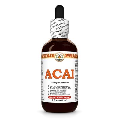 Acai (Euterpe Oleracea) Dry Berry Tincture, Made in Hawaii, Raw Materials, All Natural, Vegan, Pure Liquid Extract - 2 fl.oz