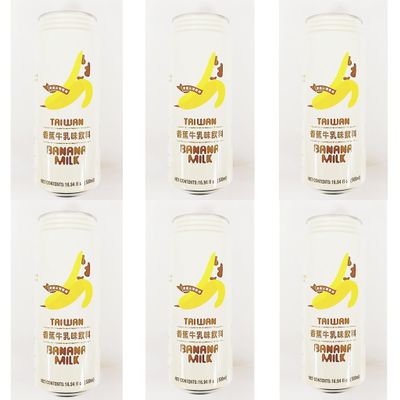 Banana Milk Drink, 16.94 fl oz, 500ml,6 Cans