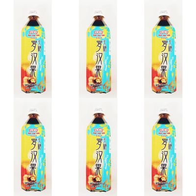 Sugar Free Lou Han Guo Drink, Grosvenor Momordica Fruit Drink, Chinese Beverage, Traditional Style Drink, 500ml, 6 Bottles
