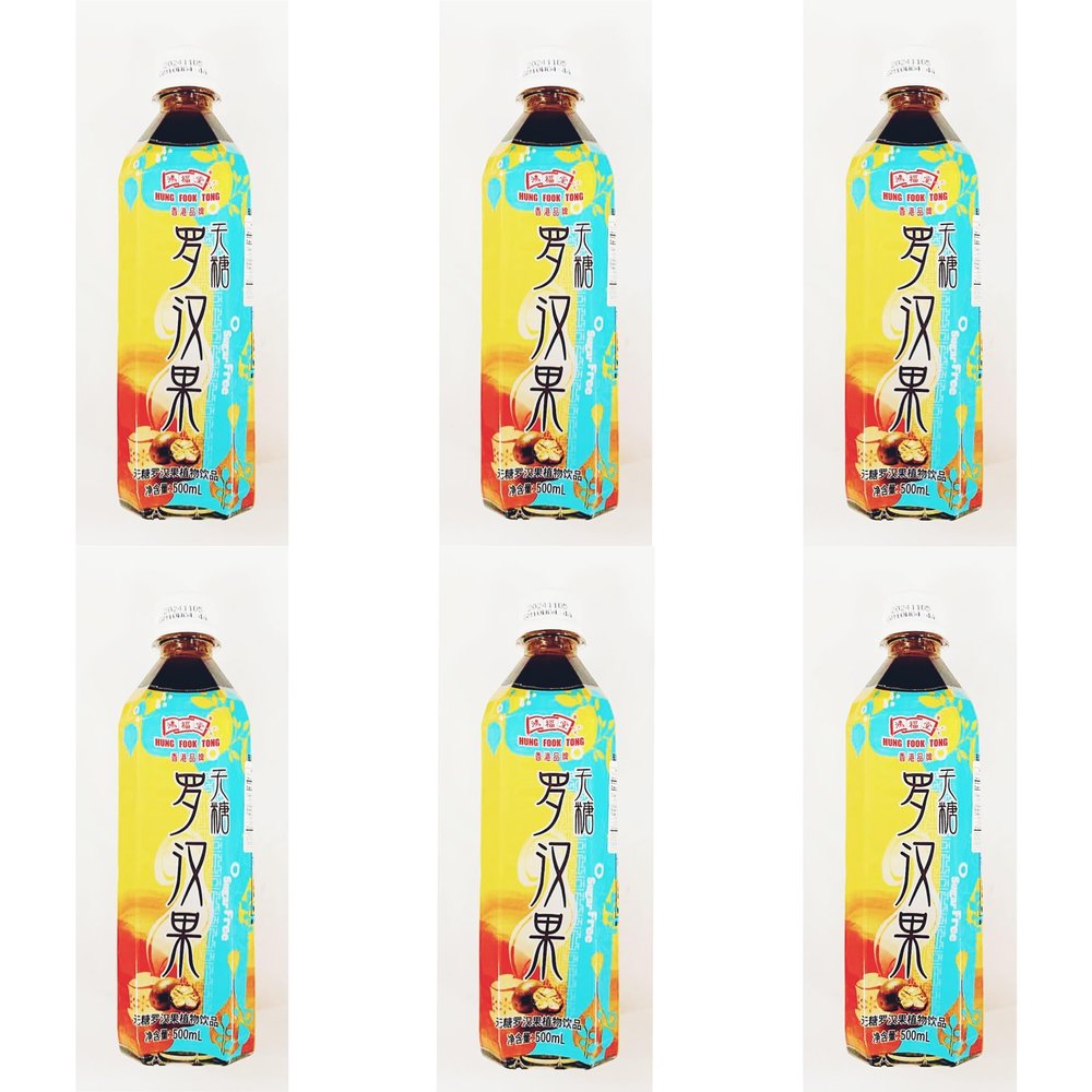 Sugar Free Lou Han Guo Drink, Grosvenor Momordica Fruit Drink, Chinese Beverage, Traditional Style Drink, 500ml, 6 Bottles