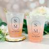 100 Personalized Frosted Plastic Reusable Party Cups, Custom Disposable Cups,Customized Party Modern Wedding Party Bridal Shower Cups (white,12oz) view 4