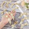 MAYJOYDIY 50 PCS Beige Satin Ribbon Bows 2.2 Inch Self Adhesive Bowknots Decoration Premade Bows with Double-Sided Tape for Gift Wrapping Wedding Party Decor DIY Crafts view 3