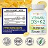 2 Pack Vitamin D3 10000 iu Plus K2 (MK-7) 200 mcg, 90 Coconut Oil Softgels| 2 in 1 VIT D & K Complex | Supports Calcium Absorption, Bone, Immune, & Heart Health view 2