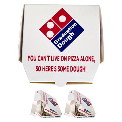 2 Pack Graduation Money Box, Graduation Money Holder, Funny Mini Pizza Dough Cash Gift Box for Graduation, Unique Grad Gift Idea for High School & College Graduates