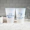 100 Personalized Frosted Plastic Reusable Party Cups, Custom Disposable Cups,Customized Party Modern Wedding Party Bridal Shower Cups (white,16oz) view 1