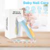 Baby Nail Trimmer Electric Baby Nail File, Baby Nail Clippers with 6 Grinding Heads & LED Light, Safe & Easy Trim Buffer Kit for Baby Newborn Toddler Toes Fingernails Baby Nail Care Kit (Blue) view 2