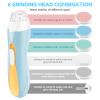 Baby Nail Trimmer Electric Baby Nail File, Baby Nail Clippers with 6 Grinding Heads & LED Light, Safe & Easy Trim Buffer Kit for Baby Newborn Toddler Toes Fingernails Baby Nail Care Kit (Blue) view 3