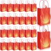 Kolldenn 24 Pack Flame Fire Truck Party Favor Bags - Fire Shaped Reusable Gift Bags for Bonfire Birthdays, Camping & Outdoor Events, Summer Picnic Themed Party Supplies Decorations view 1